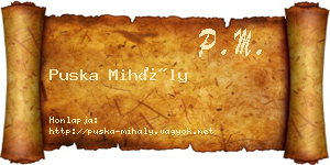 Puska Mihály névjegykártya